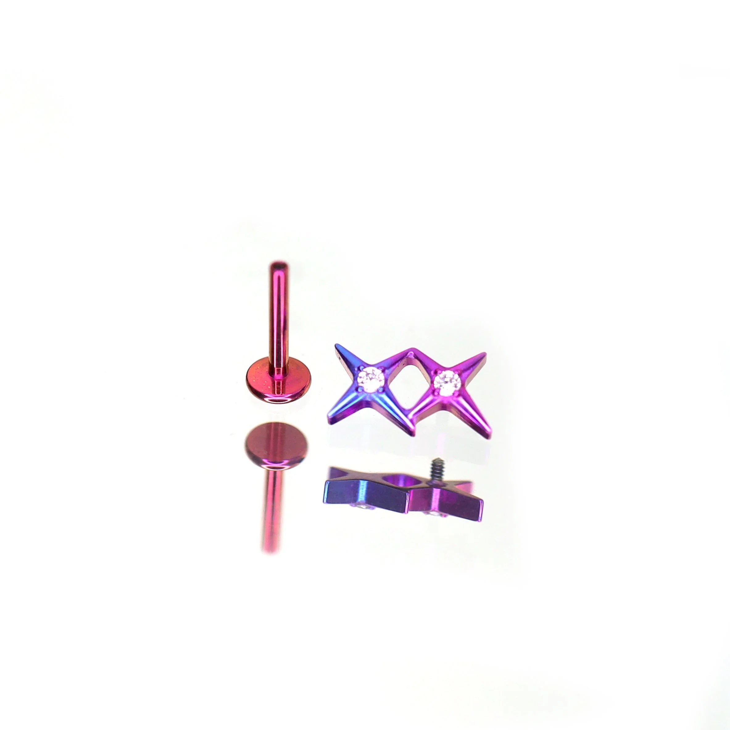 MLP Twilight Sparkle Series Ear Accessories Set - MLP Twilight Sparkle Series Ear Accessories Set - Twin Stars / 6mm / 16G-1.2mm by CRUXJEWELRY