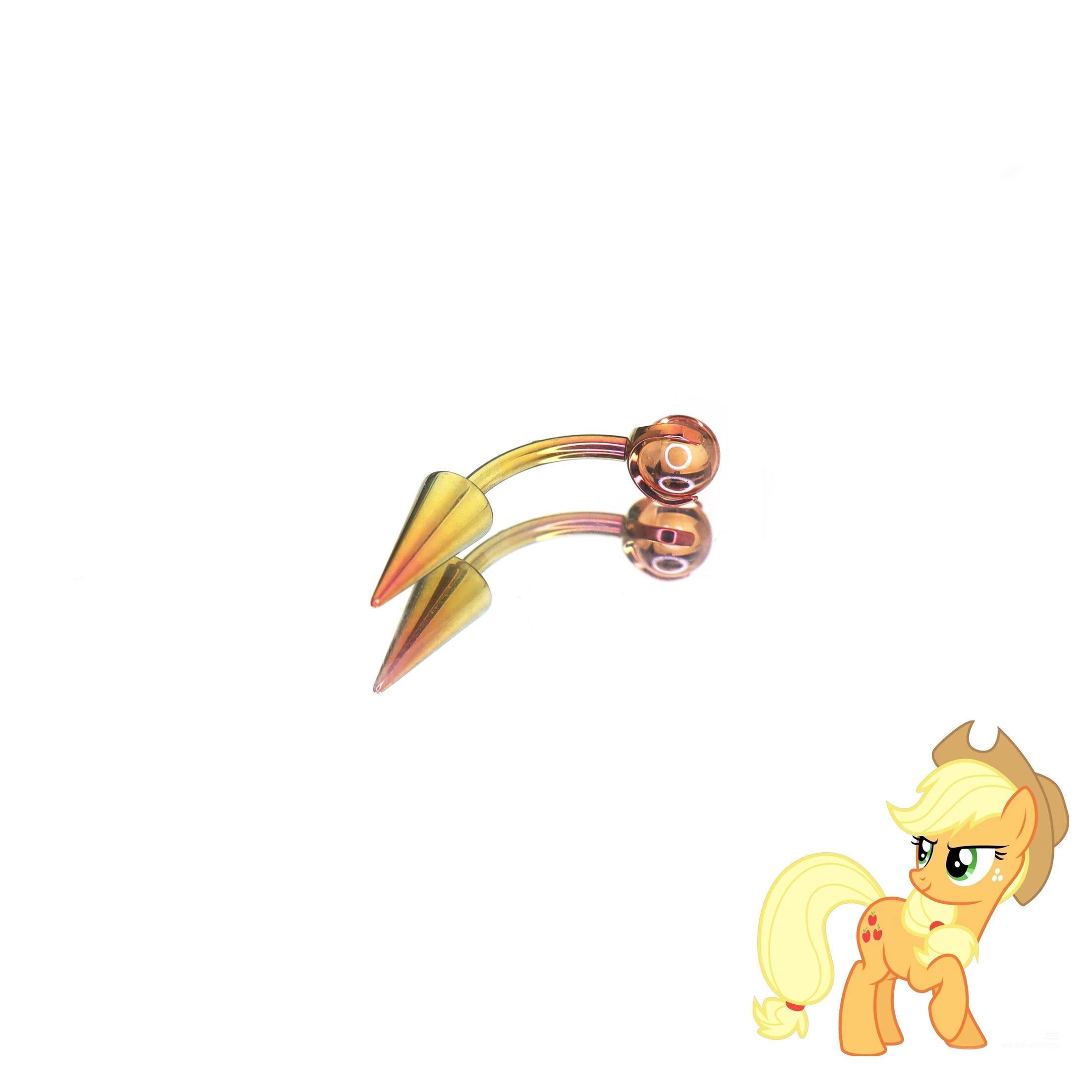MLP Titanium Inner Thread Zirconia Stud - Eyebrow & Rook & Ear - MLP Titanium Inner Thread Zirconia Stud - Eyebrow & Rook & Ear - Applejack / 6mm by CRUXJEWELRY
