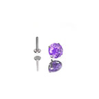 MLP Twilight Sparkle Series Ear Accessories Set - MLP Twilight Sparkle Series Ear Accessories Set - Purple CZ / 6mm / 16G-1.2mm by CRUXJEWELRY