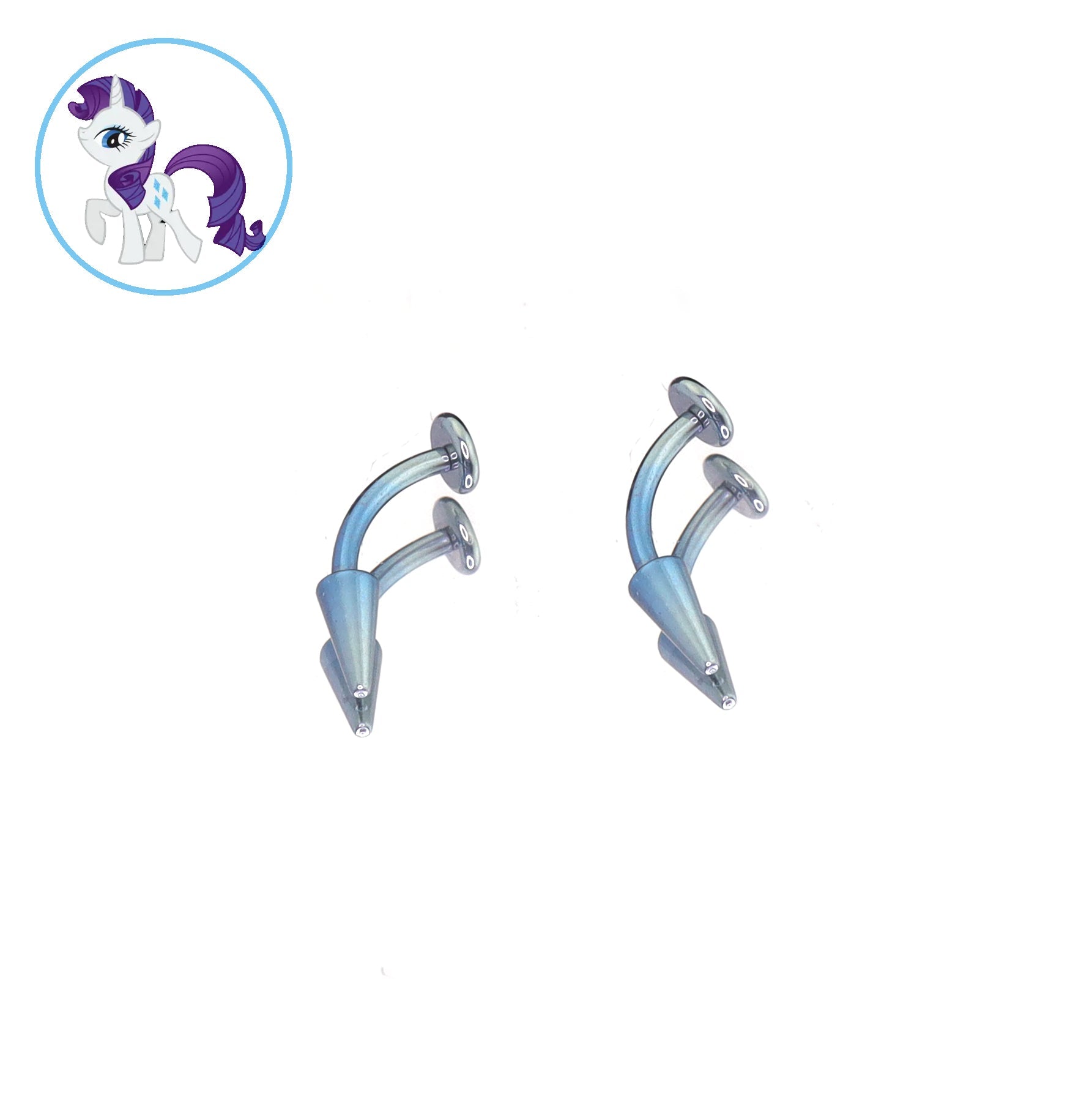 MLP Colorful Titanium Rook/Eyebrow/Lip Stud Collection - MLP Colorful Titanium Rook/Eyebrow/Lip Stud Collection - Rarity / 6mm / Single by CRUXJEWELRY
