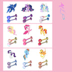 MLP F-136 Titanium Flat-Back Ear/Lip/Nostril Stud - MLP F-136 Titanium Flat-Back Ear/Lip/Nostril Stud - Rainbow Dash / 5mm by CRUXJEWELRY