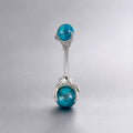 Crystal Orb Titanium Belly Ring