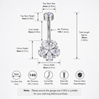 Cherry Blossom Titanium CZ Belly Ring