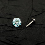 Emerald Green Moissanite Flat Back Stud - product image 2