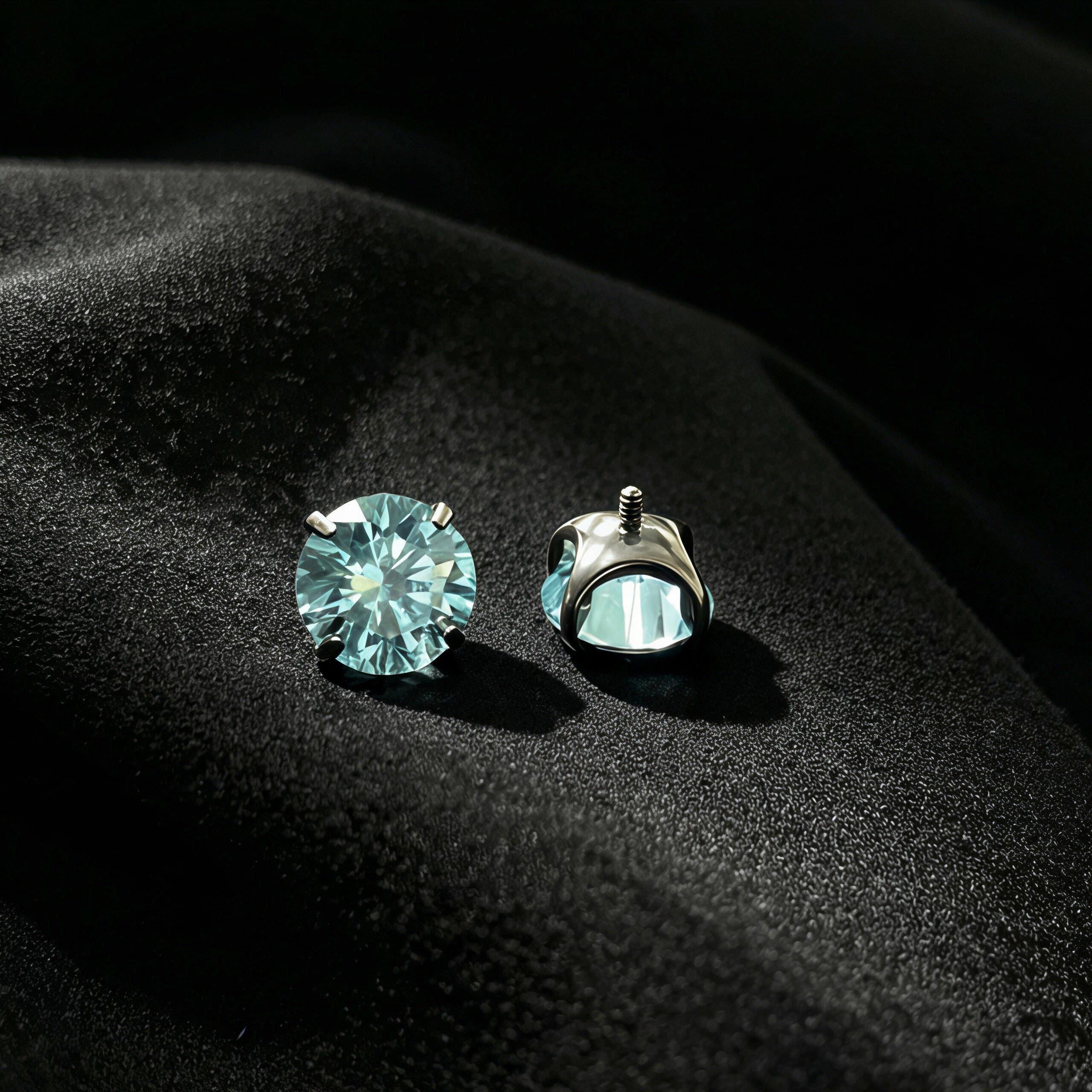 Emerald Green Moissanite Flat Back Stud - product image 3
