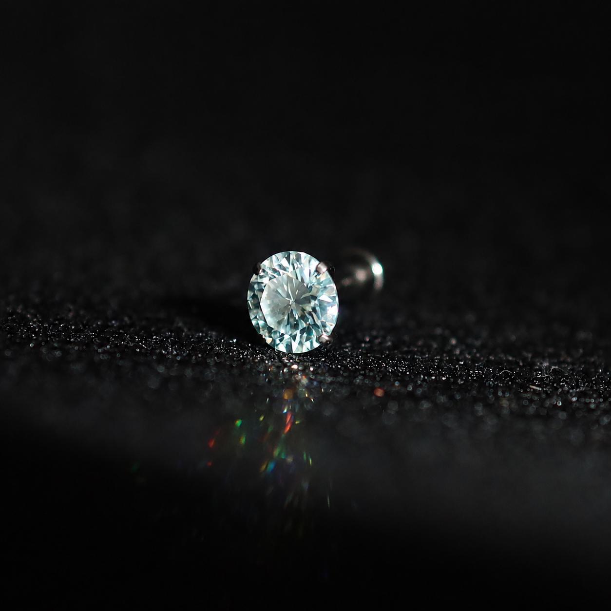 Emerald Green Moissanite Flat Back Stud - product image 4