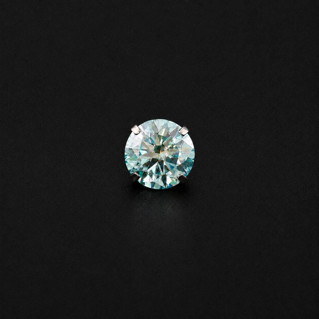 Emerald Green Moissanite Flat Back Stud - product image 6