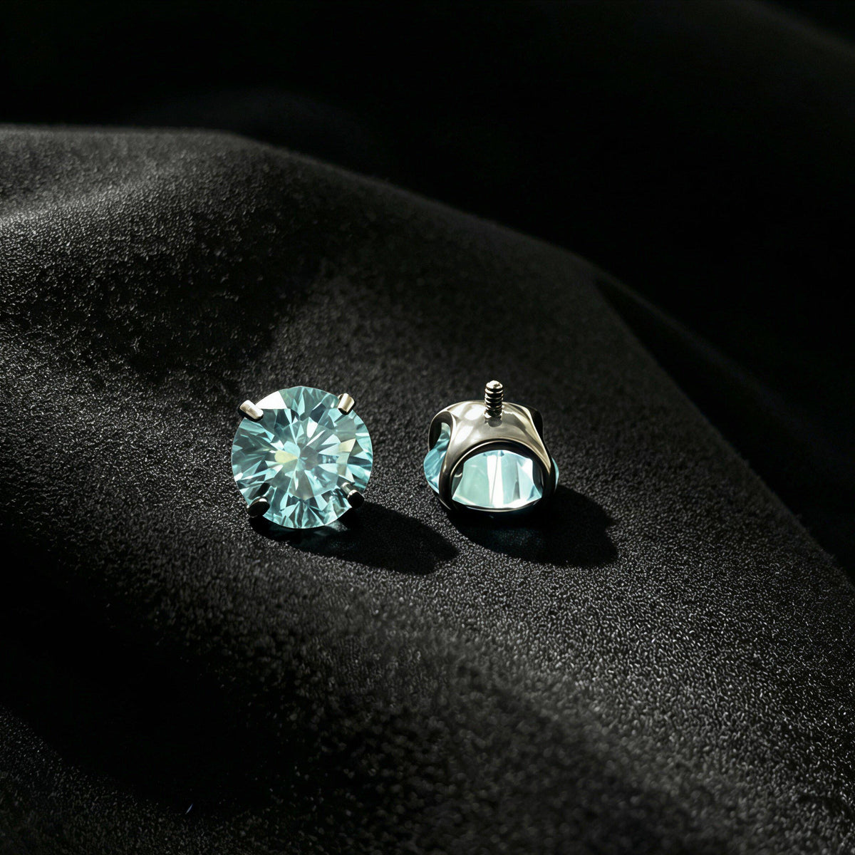 ETSY 4553729999 | IMAGE 3 | Emerald Green Moissanite Flat Back Stud
