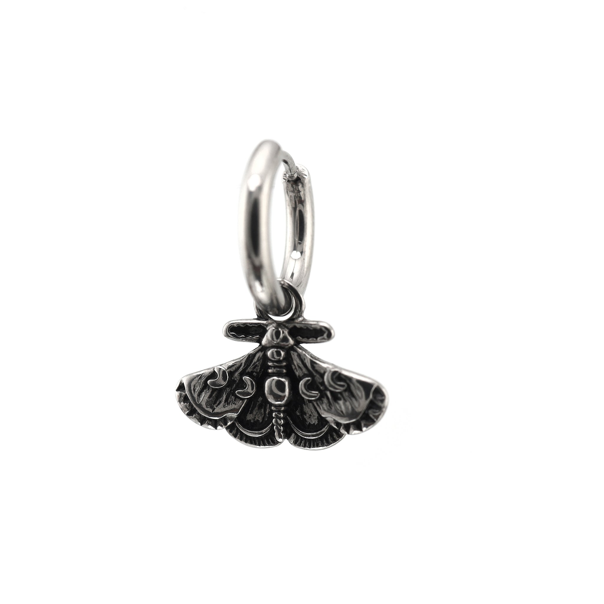 Gothic Moth Insect Pendant Stainless Steel Earrings - Gothic Moth Insect Pendant Stainless Steel Earrings - Single by CRUXJEWELRY