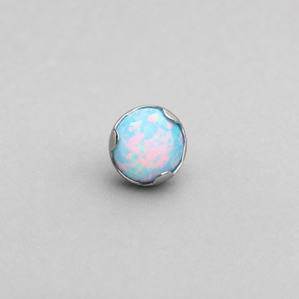 Titanium Fire Opal Wave-Edge Piercing Top