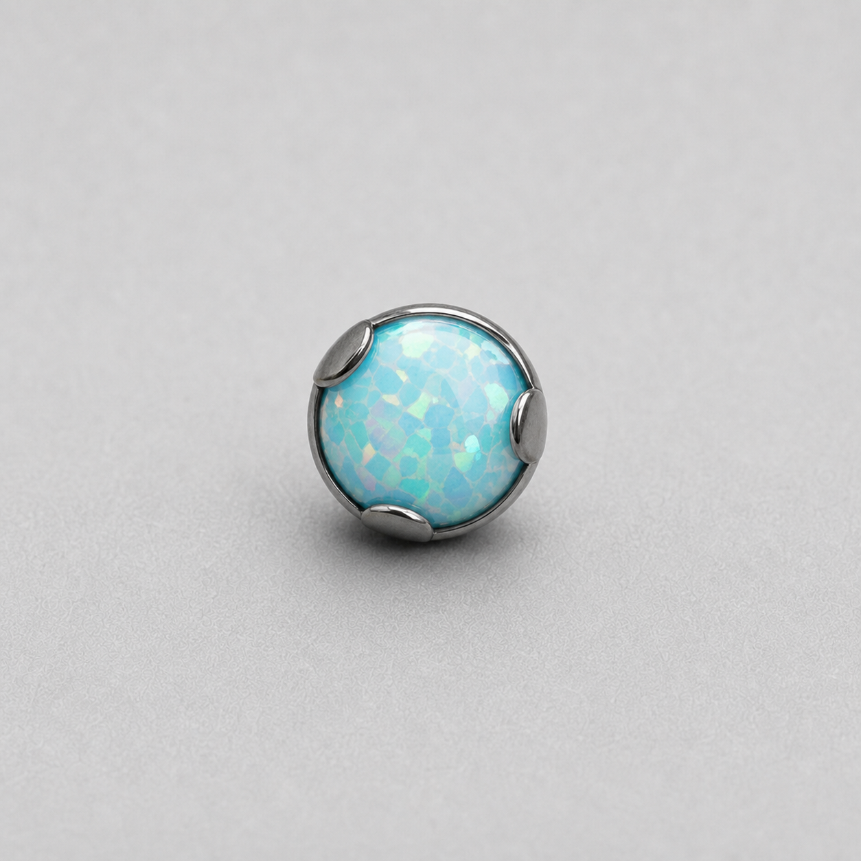Titanium Fire Opal Wave-Edge Piercing Top