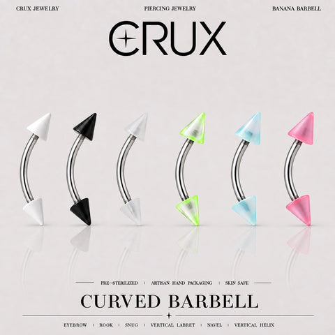Acrylic Spike Titanium Eyebrow Barbell