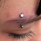 ETSY 4530259784 | IMAGE 2 | Silver Star Titanium Eyebrow Barbell
