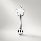 ETSY 4530259784 | IMAGE 4 | Silver Star Titanium Eyebrow Barbell