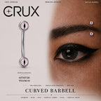 ETSY 4530270929 | IMAGE 1 | Pink Cat Eye Titanium Eyebrow Barbell