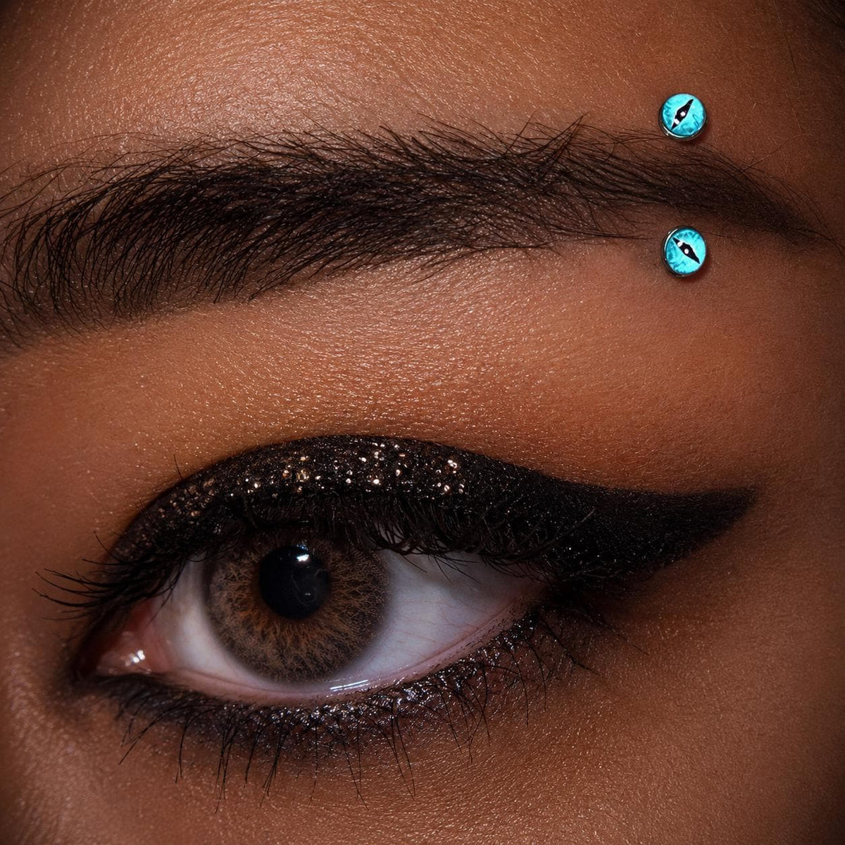 ETSY 4530270929 | IMAGE 3 | Pink Cat Eye Titanium Eyebrow Barbell