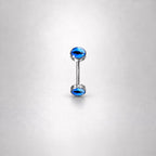 ETSY 4530270929 | IMAGE 7 | Pink Cat Eye Titanium Eyebrow Barbell