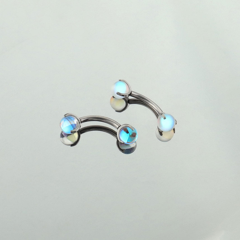 ETSY 4530832192 | IMAGE 2 | Moonstone Opal Titanium Eyebrow Barbell