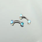 ETSY 4530832192 | IMAGE 2 | Moonstone Opal Titanium Eyebrow Barbell