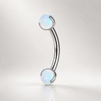 ETSY 4530832192 | IMAGE 4 | Moonstone Opal Titanium Eyebrow Barbell