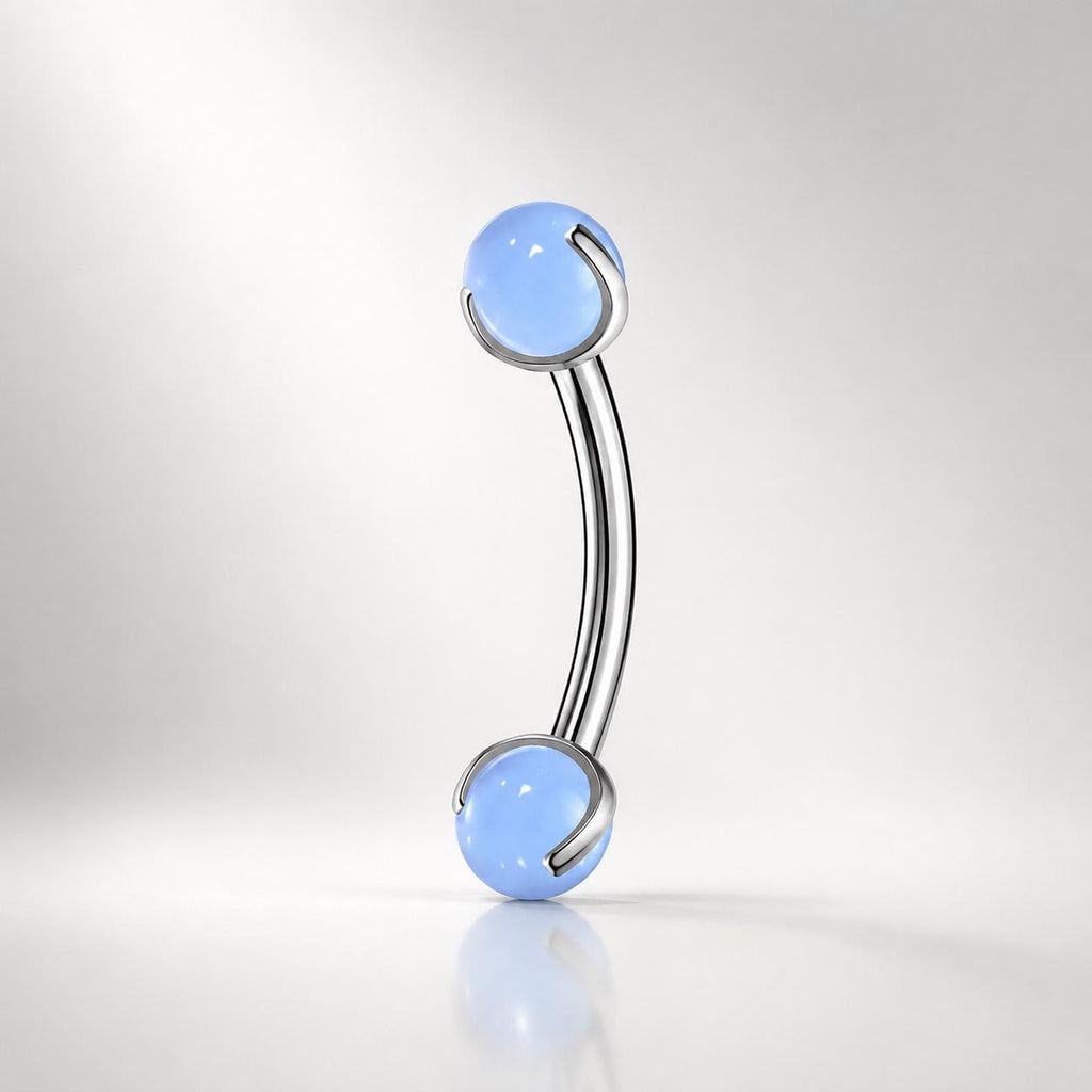 ETSY 4530832192 | IMAGE 5 | Moonstone Opal Titanium Eyebrow Barbell