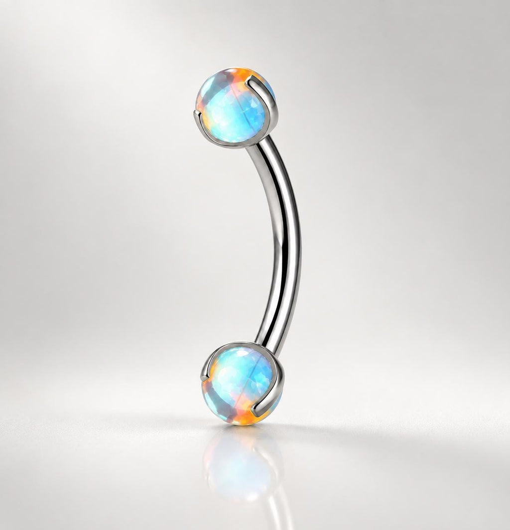 ETSY 4530832192 | IMAGE 7 | Moonstone Opal Titanium Eyebrow Barbell
