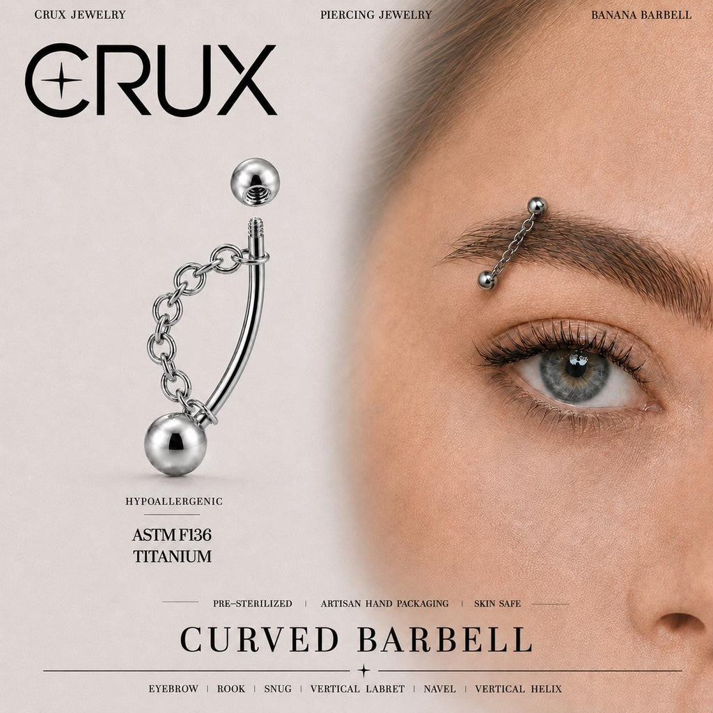 ETSY 4530841218 | IMAGE 1 | Silver Ball Chain Titanium Eyebrow Barbell