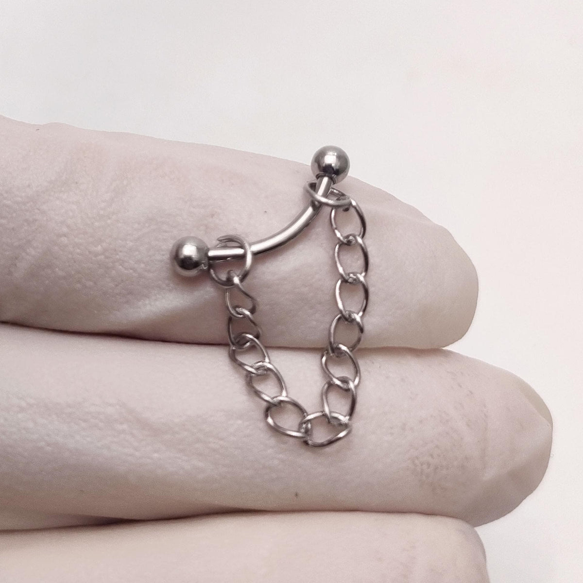 ETSY 4530841218 | IMAGE 2 | Silver Ball Chain Titanium Eyebrow Barbell