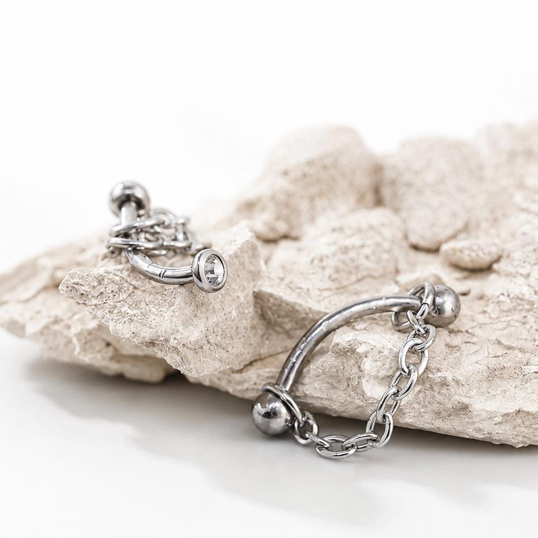 ETSY 4530841218 | IMAGE 3 | Silver Ball Chain Titanium Eyebrow Barbell