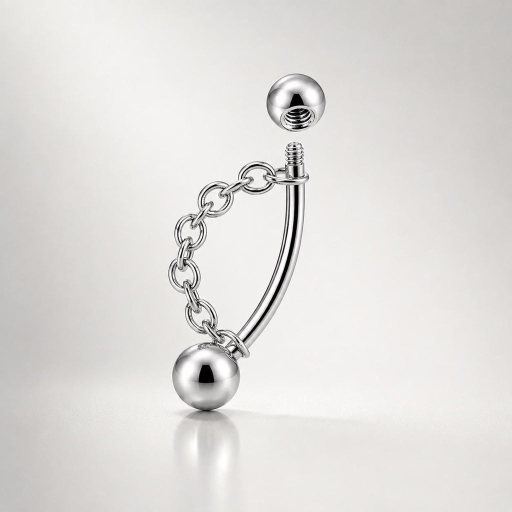 ETSY 4530841218 | IMAGE 5 | Silver Ball Chain Titanium Eyebrow Barbell