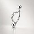 ETSY 4530841218 | IMAGE 5 | Silver Ball Chain Titanium Eyebrow Barbell
