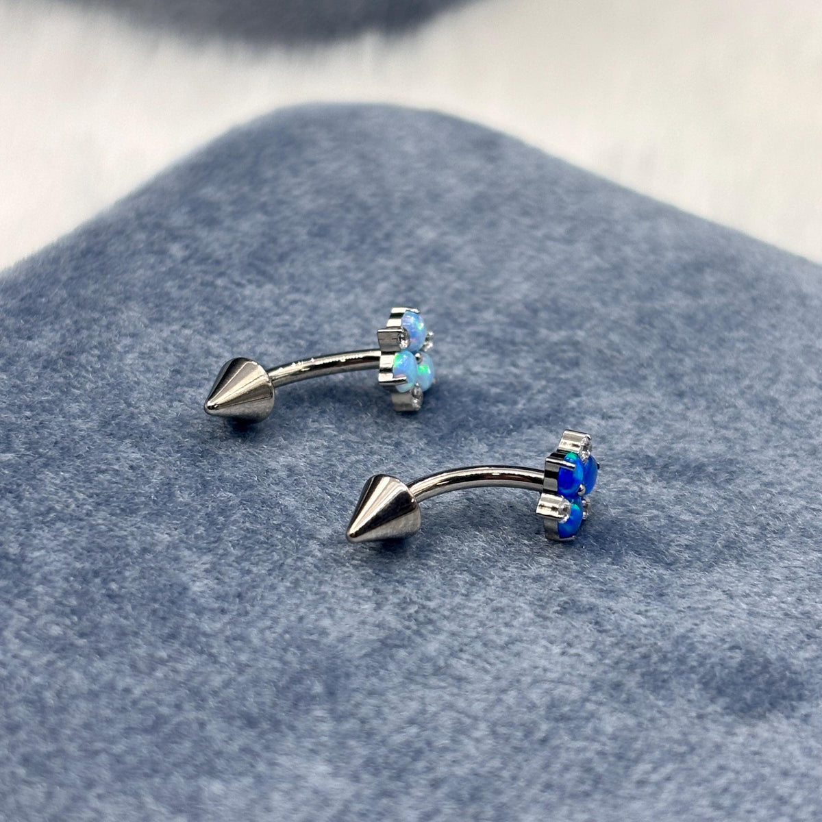 ETSY 4531341918 | IMAGE 2 | CZ Flower Titanium Eyebrow Barbell