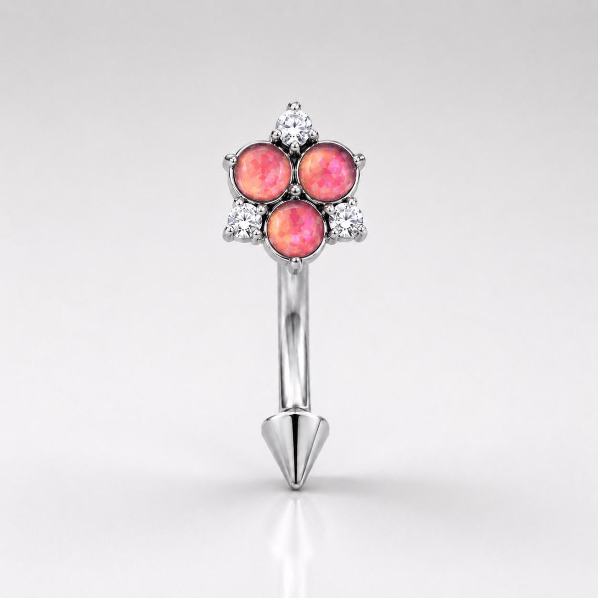 ETSY 4531341918 | IMAGE 4 | CZ Flower Titanium Eyebrow Barbell