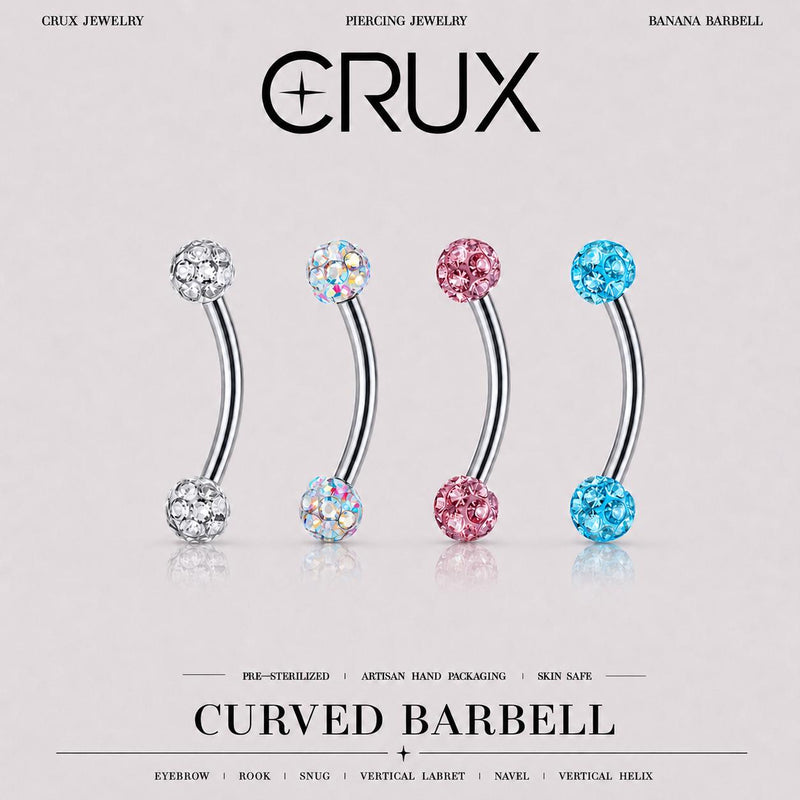 ETSY 4535513584 | IMAGE 1 | Pavé CZ Ball Titanium Eyebrow Barbell