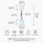 Opal Ball Titanium Eyebrow Barbell