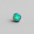 Titanium Fire Opal Threadless Piercing Top
