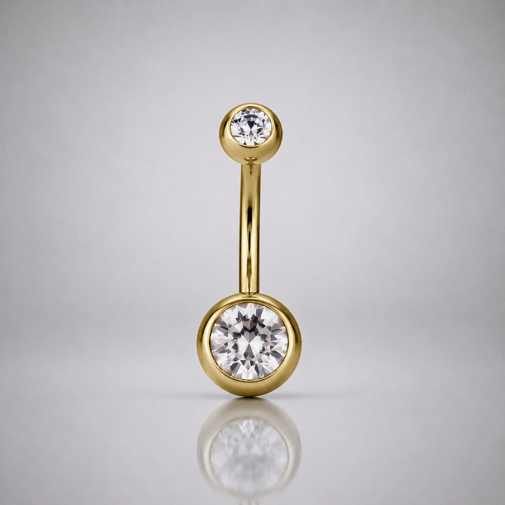 CZ Crystal Titanium Belly Ring