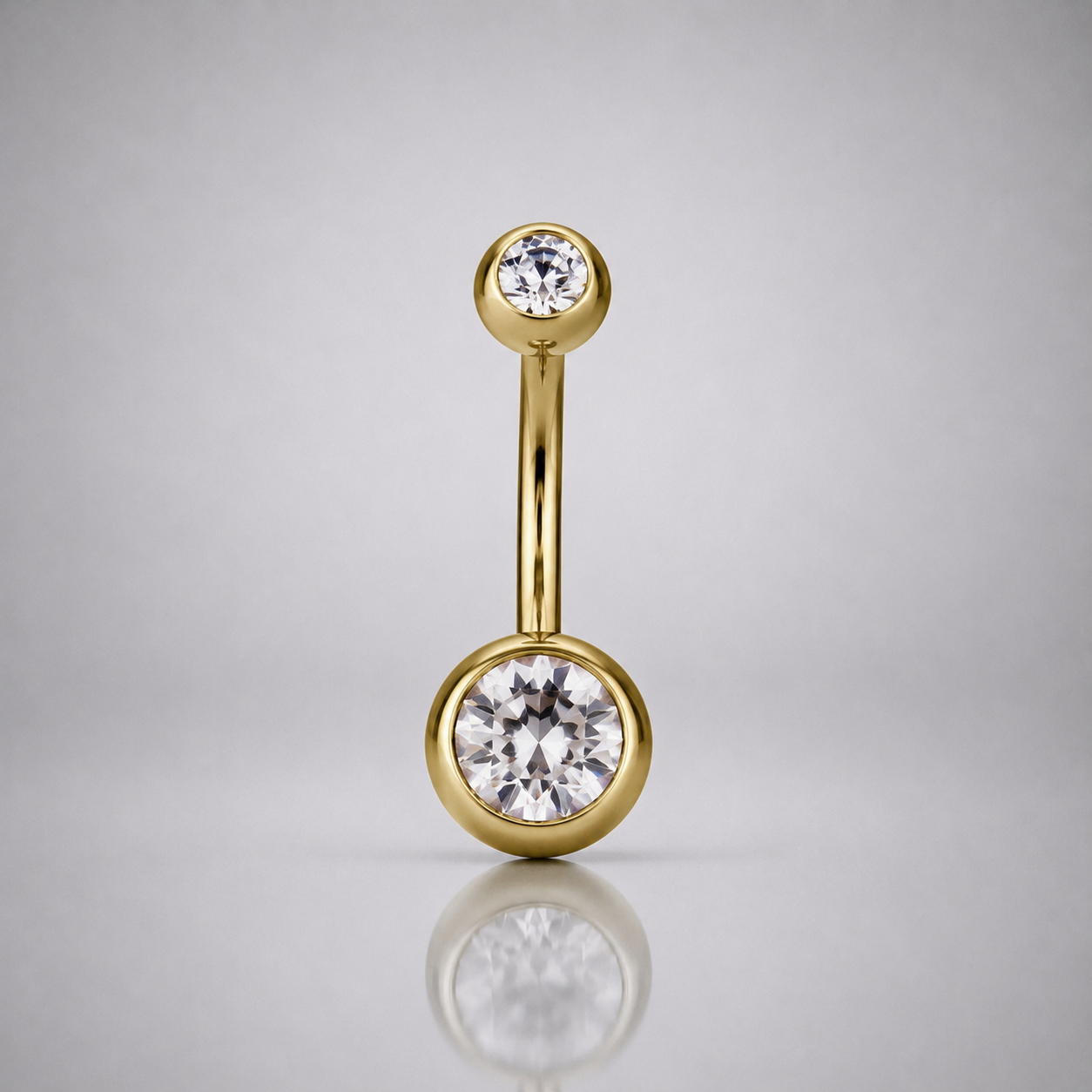 Bauchnabelpiercing aus Titan mit Zirkonia-Kristall 
