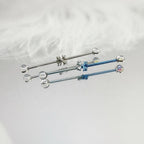 Fleur-de-Lis Crystal titanium industrial barbell, detail view 3