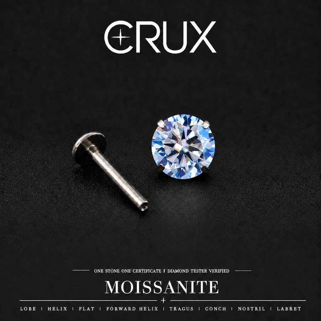 ETSY 4574939599 | IMAGE 1 | Glacier Moissanite Flat Back Stud