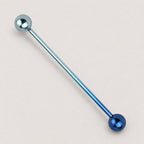 Gradient Ball & Spike titanium industrial barbell, detail view 10