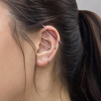 Gradient Ball & Spike titanium industrial barbell, detail view 3