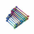 Gradient Ball & Spike titanium industrial barbell, detail view 6