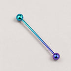 Gradient Ball & Spike titanium industrial barbell, detail view 7