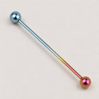 Gradient Ball & Spike titanium industrial barbell, detail view 8