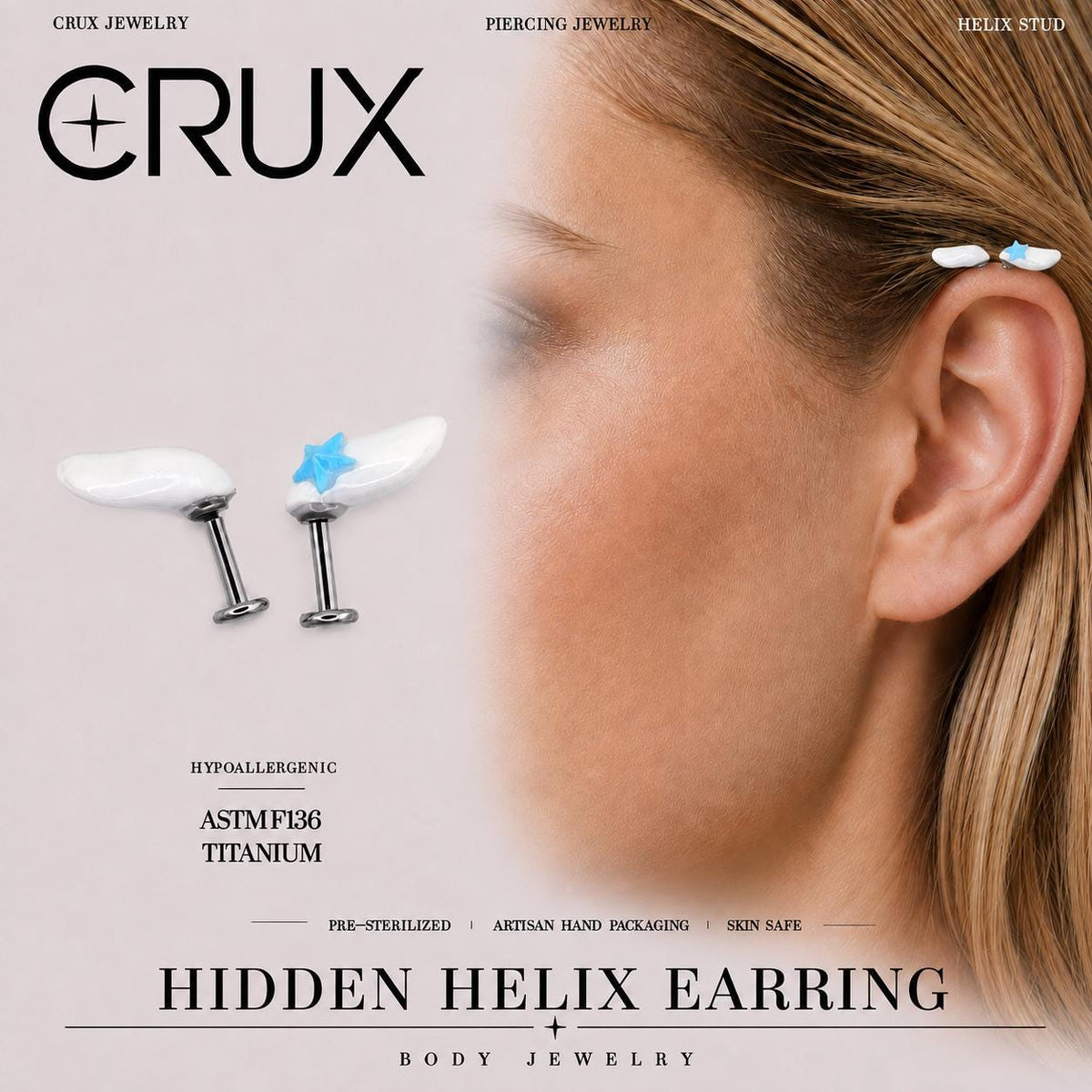 Cinnamoroll Ear & Star Set hidden helix jewelry