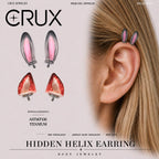 Bunny Officer & Fox Ear Set hidden helix jewelry