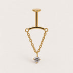 Crystal Chain Dangle Golden Orbit detail 9