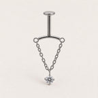 Crystal Chain Dangle Silver Cascade detail 10