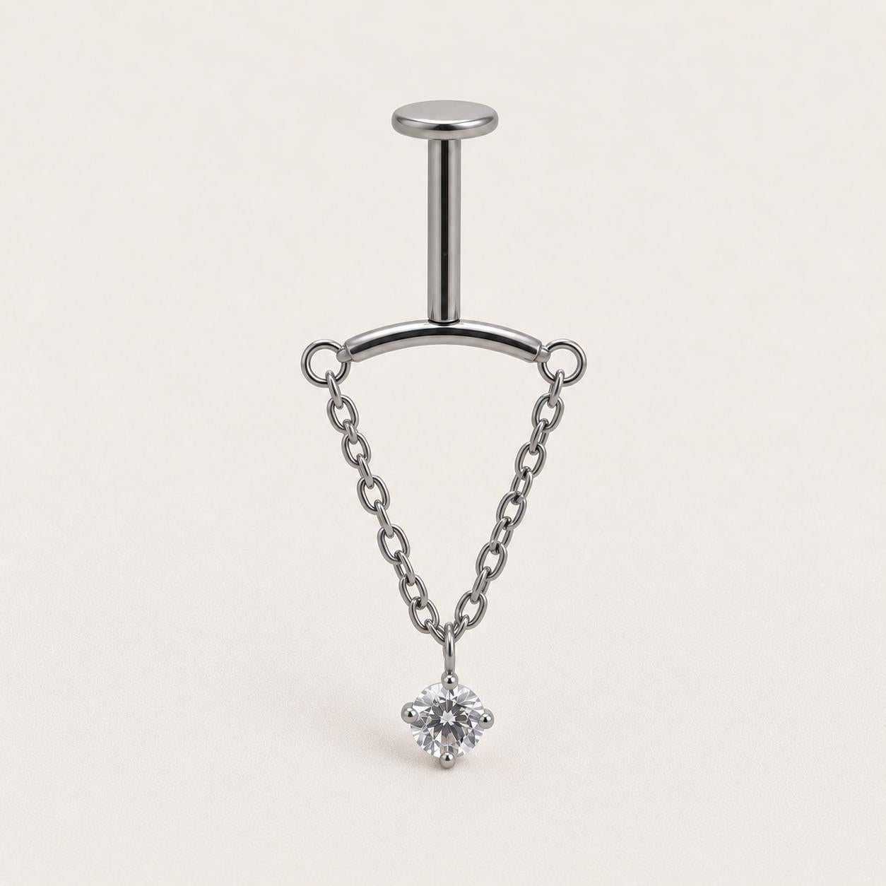 Crystal Chain Dangle Silver Cascade detail 10